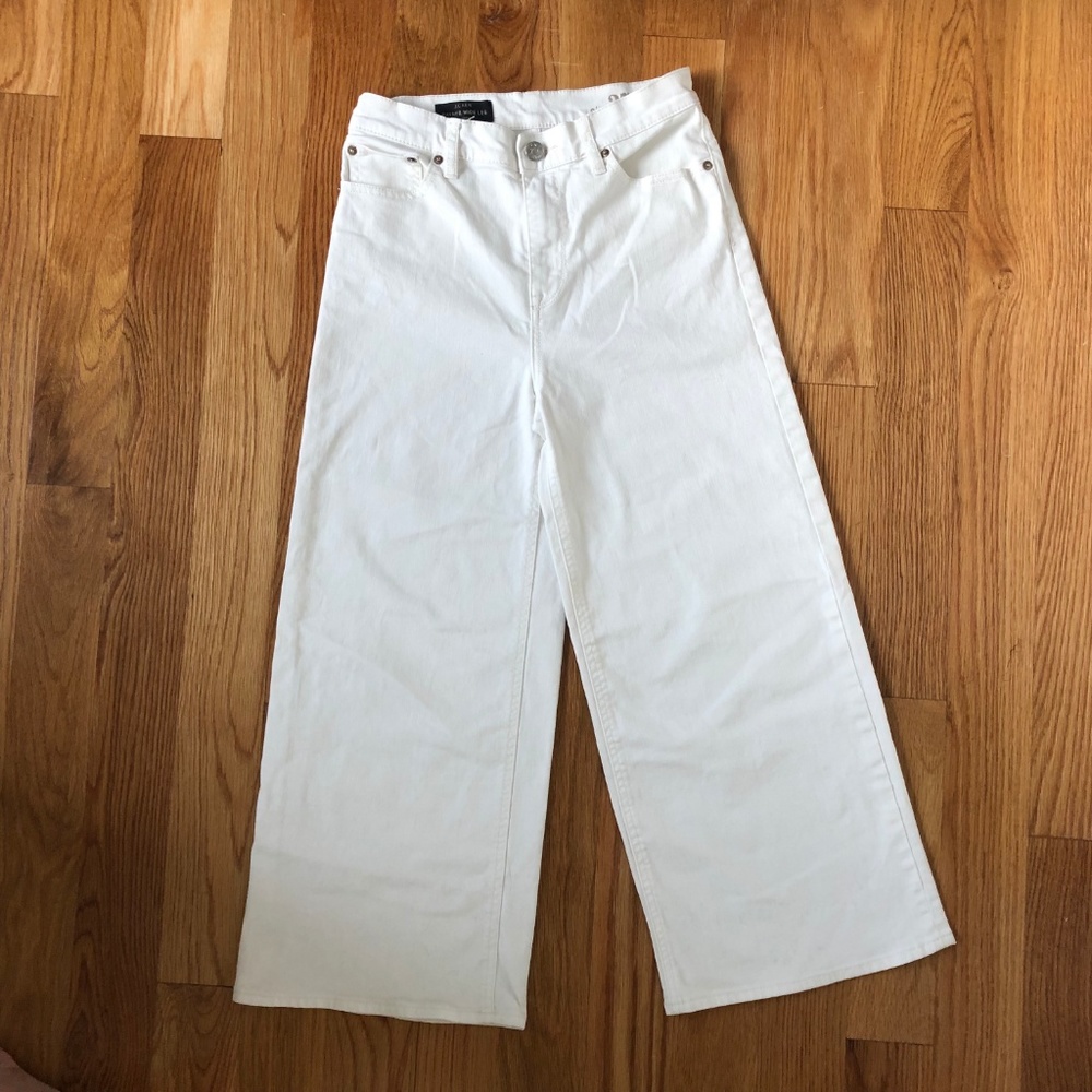 J. Crew White Rayner Wide Leg Jeans, Size 27
